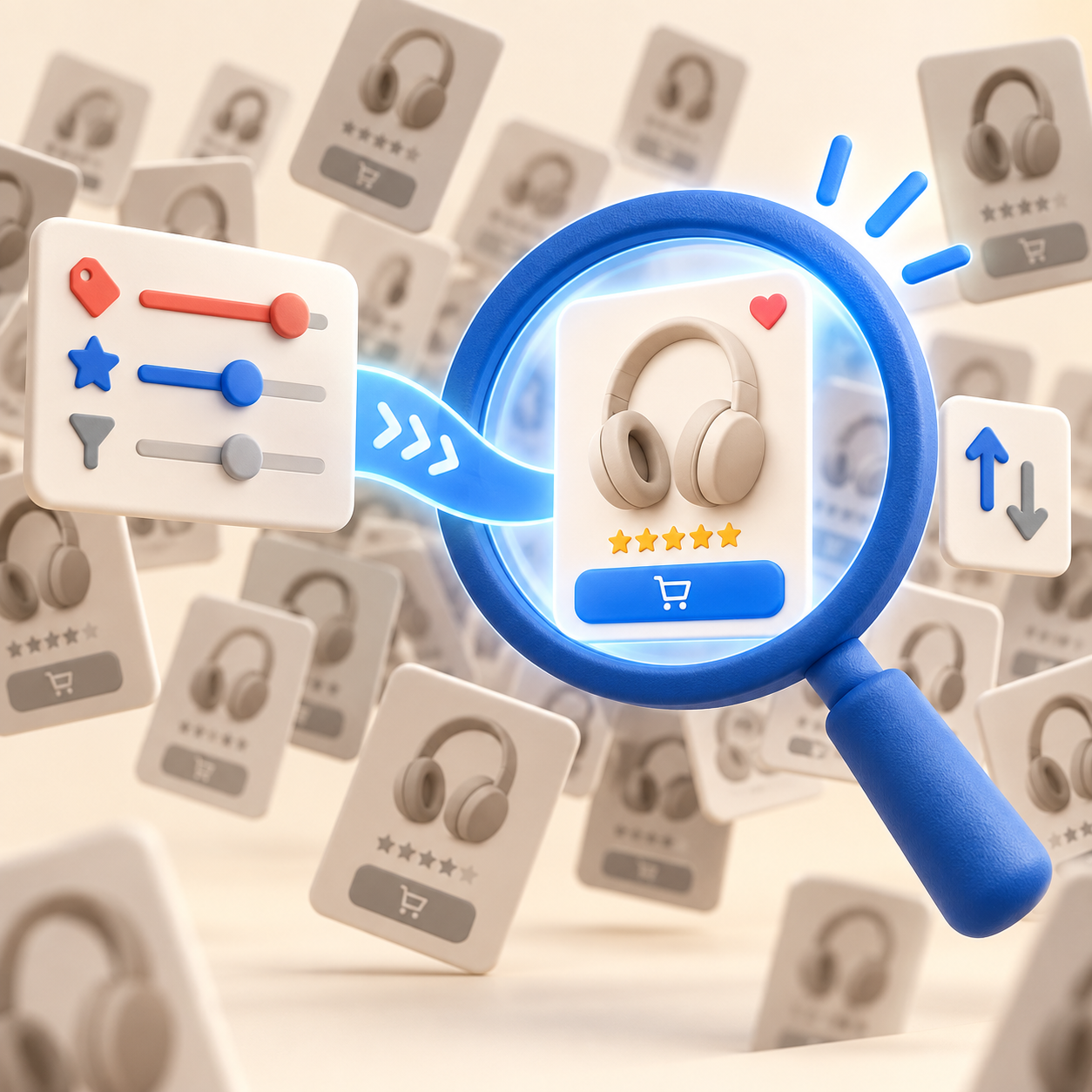 Search filters isolating the best product from crowded results